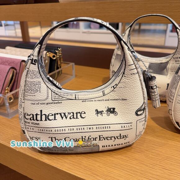 Coach Handbags - NWT Coach Carmen Mini Crossbody Bag With Newspaper Print CDB86